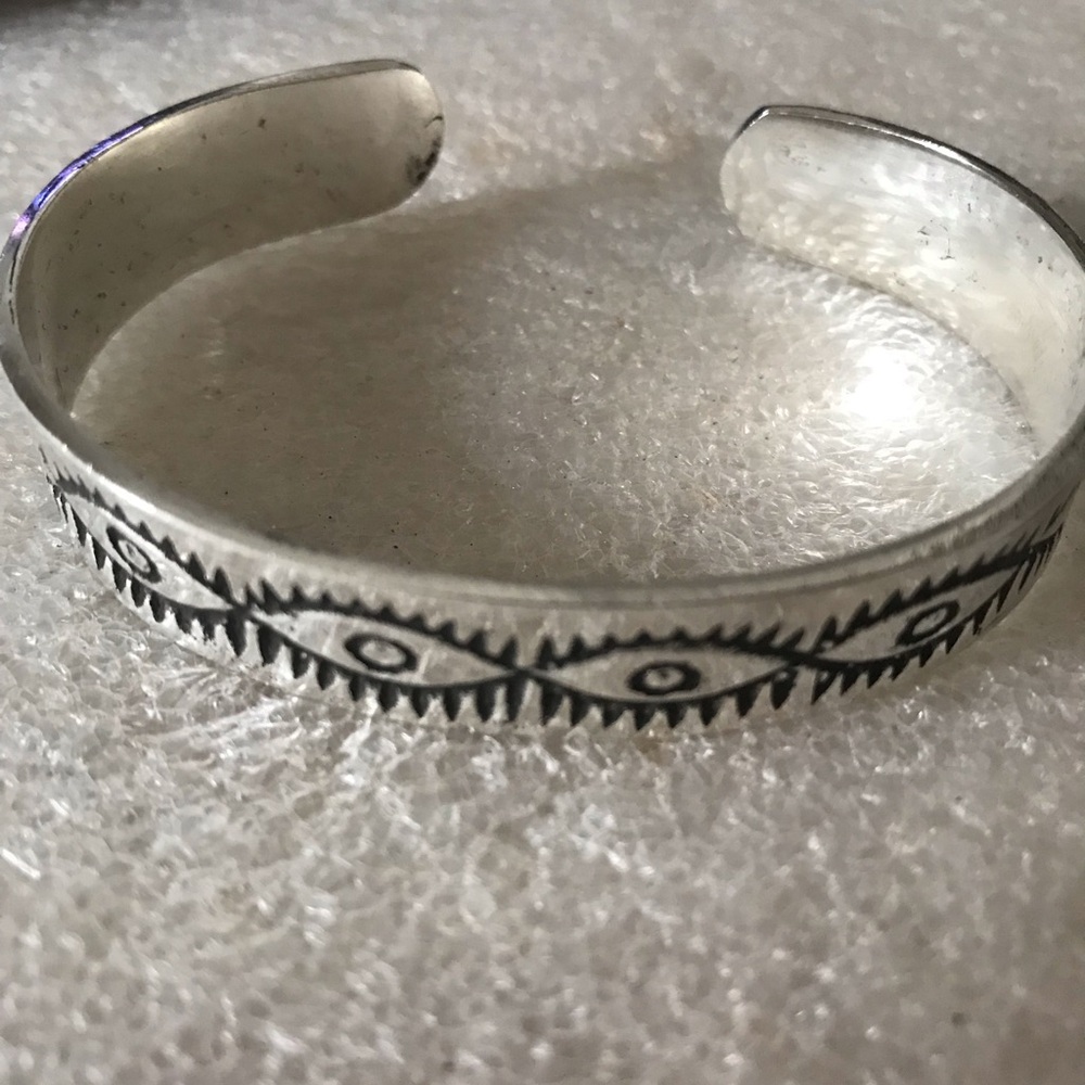 Silver Patterned Cuff Bracelet